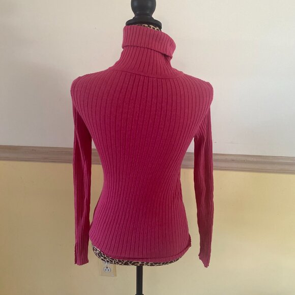J. McLaughlin Arlette Pink Turtleneck Sweater w/buttons on cuff Fits like a S L9 - Picture 3 of 5